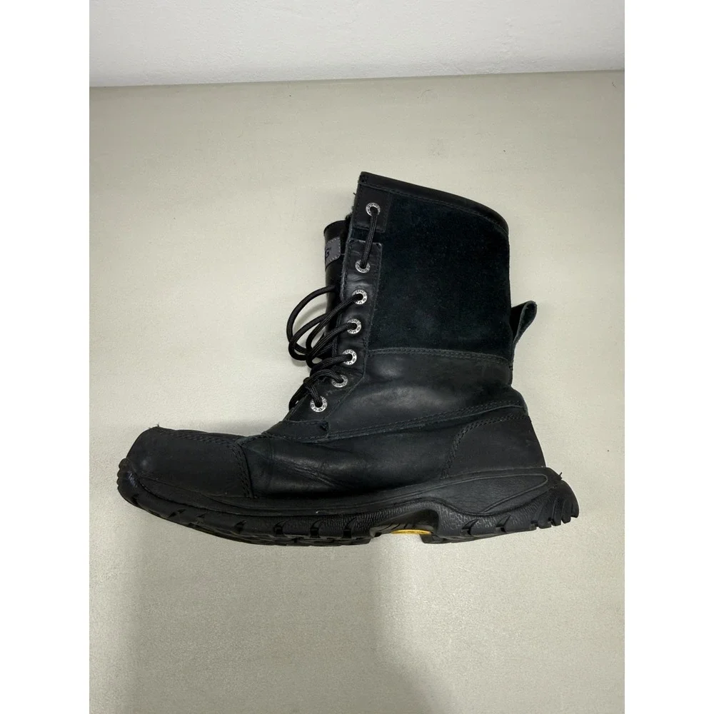UGG Butte WP Leather Boots Vibram Soles In Black Mens Sz 7 Womens Sz 8.5
